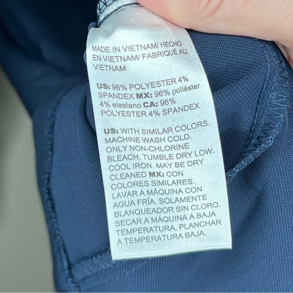 Chico’s Navy Button Cuff Shirt Utility Dress Medium - Picture 12 of 14